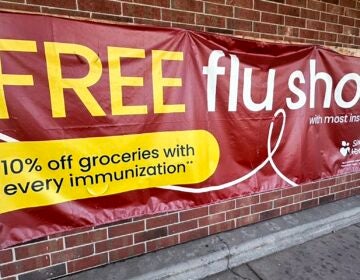 Free flu shots sign