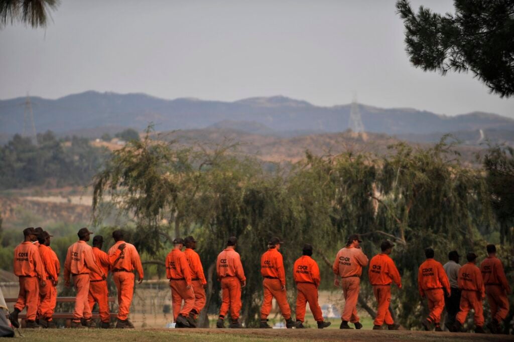 Prisoner firefighters from the California Department of Corrections and Rehabilitation