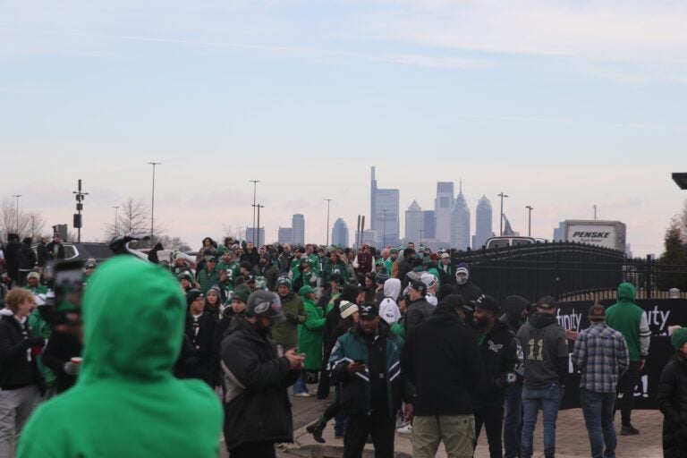 Many Eagles fans in the parking lot