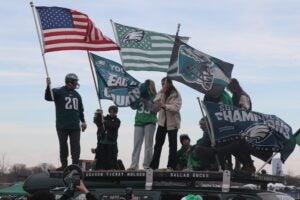 Eagles fans fly flags