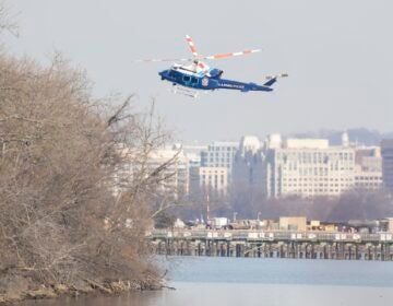 U.S. Park Police helicopter during search and rescue efforts