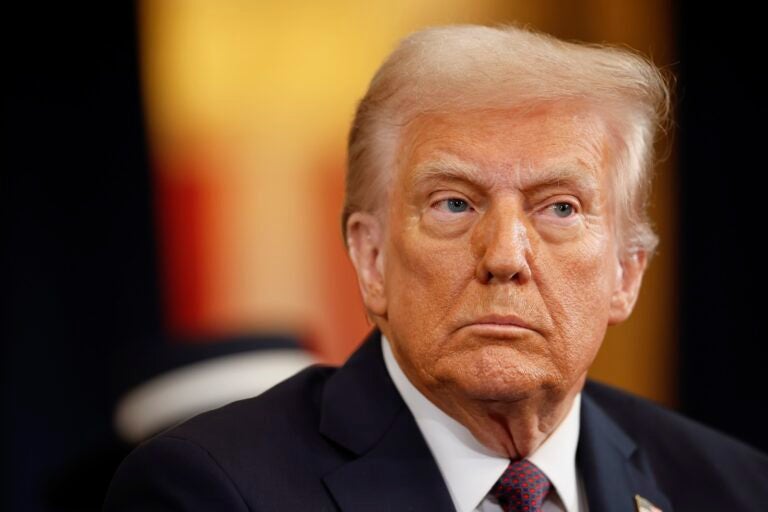 President-elect Donald Trump looks on as he arrives for the 60th Presidential Inauguration in the Rotunda of the U.S. Capitol in Washington, Monday, Jan. 20, 2025.