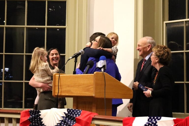 Sarah McBride hugs her brother