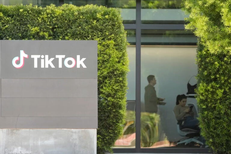 a TikTok sign outside