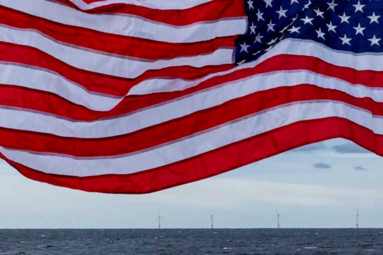 Five turbines of Block Island Wind Farm