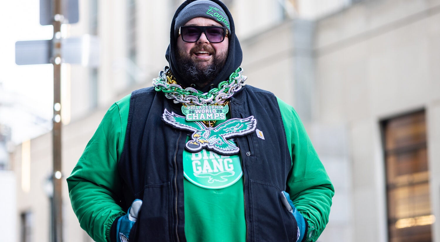 Brendan Malone is seen at the Eagles victory parade