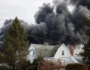 02 18 2025 k paynter sps technologies fire-3 Black smoke rising in the sky from the fire