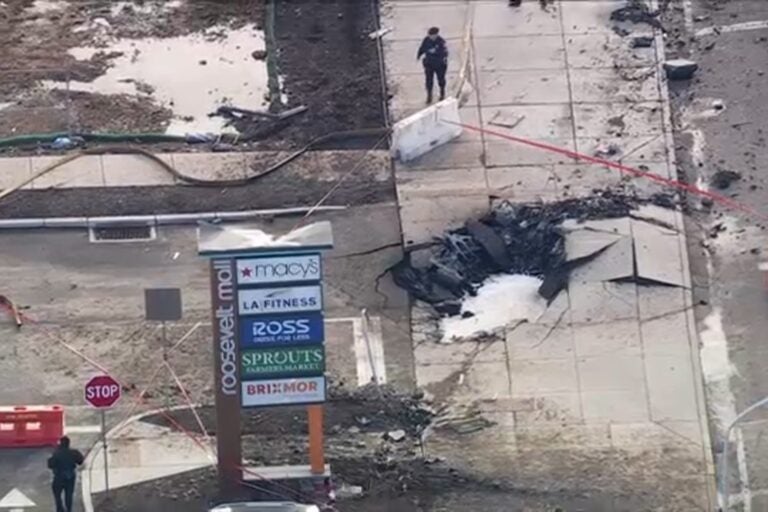 Chopper 6 was over the aftermath of the medical jet crash in Northeast Philadelphia.
