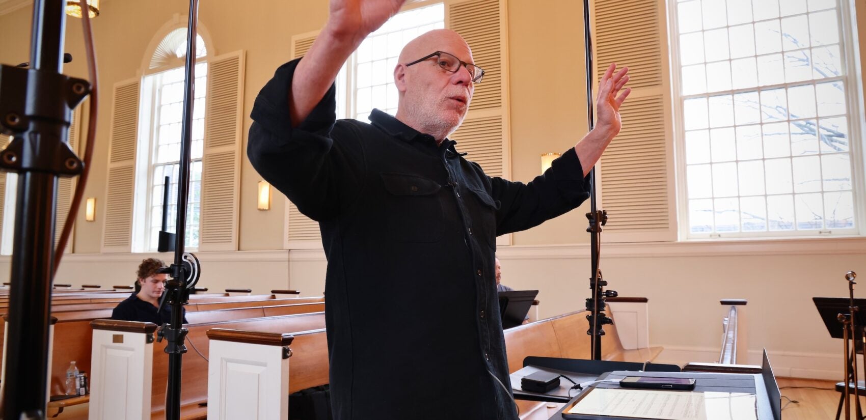 Donald Nally conducting during rehearsal