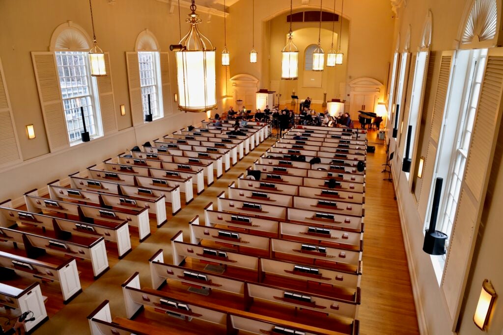 Inside the church