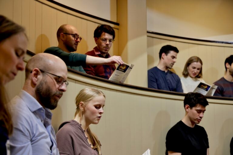 the audience sings along with the play