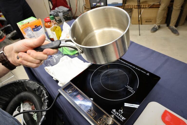 a pan over a stovetop