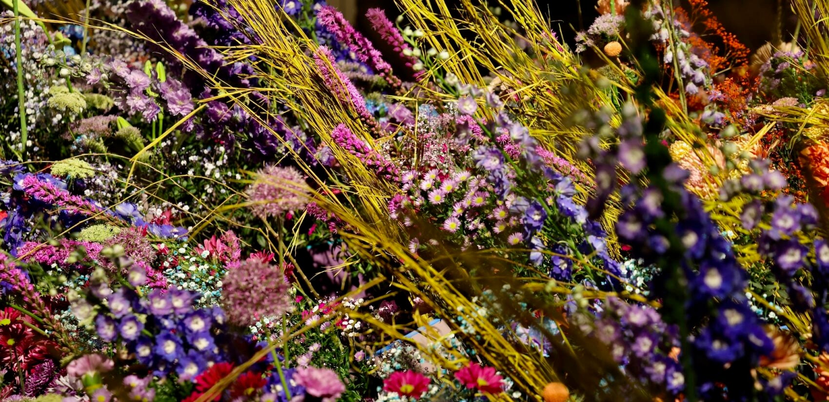 Intricate floral designs on display at the flower show