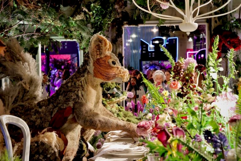 Intricate floral designs on display at the flower show