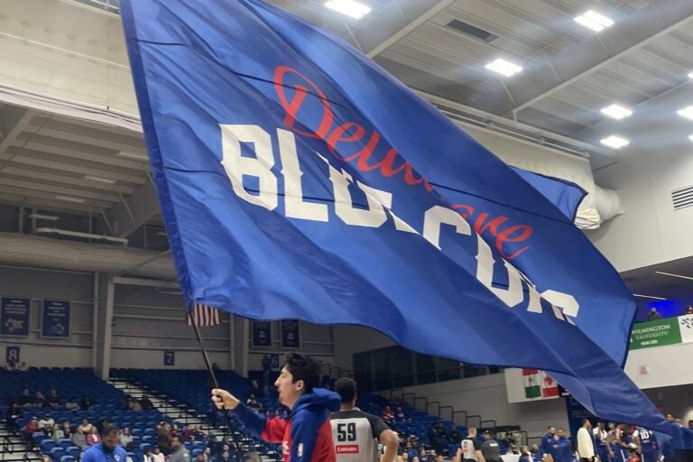 a flag for the Delaware Blue Coats