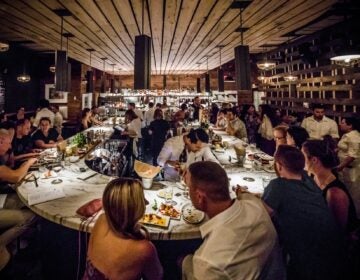 patrons eating at Barcelona Wine Bar