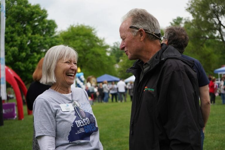 Frances Sheehan chatting with someone else