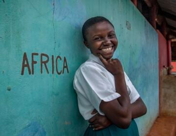 A young student posing for a photo