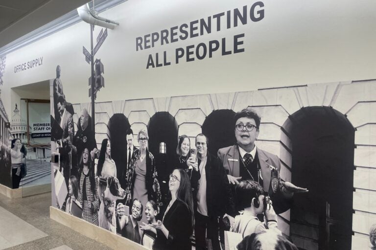 a mural shows multiple people and reads REPRESENTING ALL PEOPLE