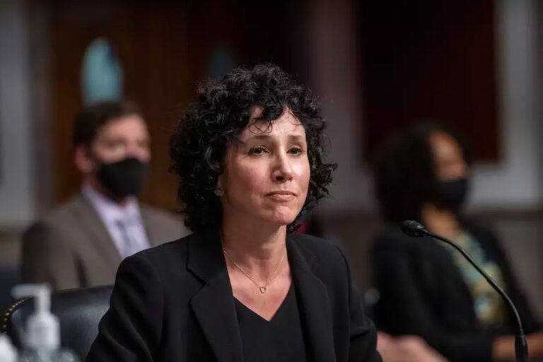 Deborah Boardman appears before a Senate Committee on the Judiciary hearing regarding her nomination to be a United States District Judge for the District of Maryland, in the Dirksen Senate Office Building in Washington, DC, Wednesday, May 12, 2021. (Rod Lamkey/CNP /MediaPunch/Alamy)