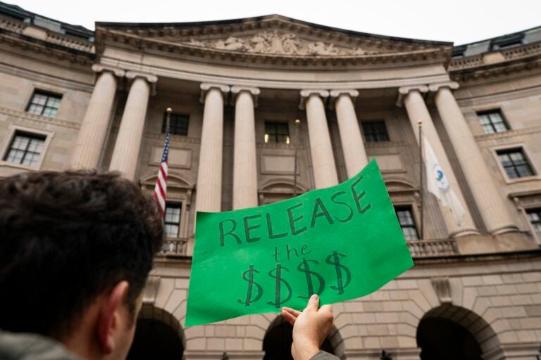 Demonstrator shows opposition