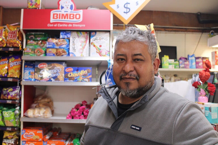 Eli Nogueda, owner of Adelita's Mexican Market, said his sales have fallen by around 40% since December. (Emily Neil/WHYY)