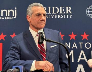 Former Assemblyman Jack Ciattarelli speaks after the first Republican debate Tuesday, Feb. 4, 2025, at Rider University in Lawrenceville