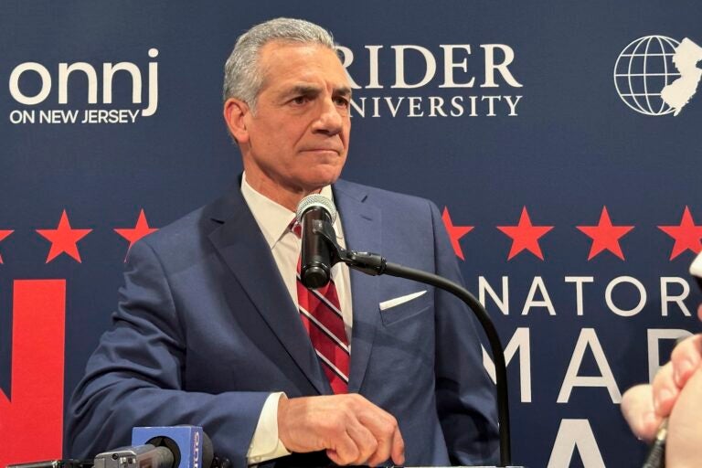 Former Assemblyman Jack Ciattarelli speaks after the first Republican debate Tuesday, Feb. 4, 2025, at Rider University in Lawrenceville