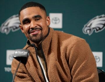 Philadelphia Eagles quarterback Jalen Hurts speaks