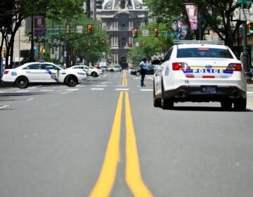 police cars in the street