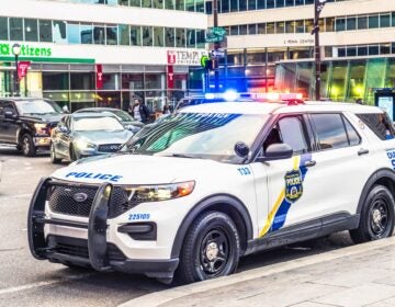 a police car with lights