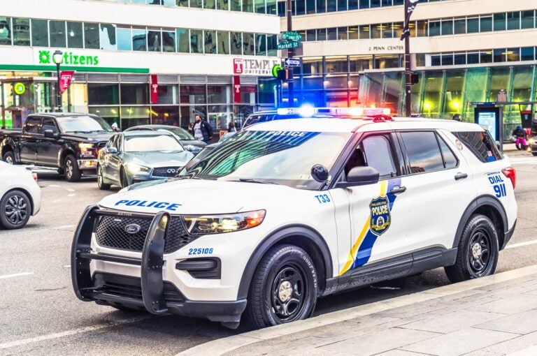 a police car with lights