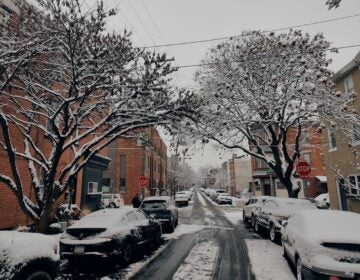 Fishtown streets are covered in snow after a brief system overnight.