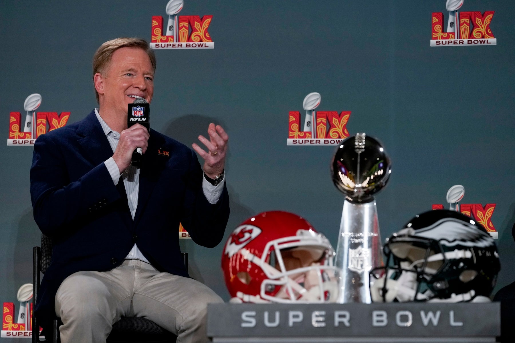 NFL commissioner Roger Goodell speaks