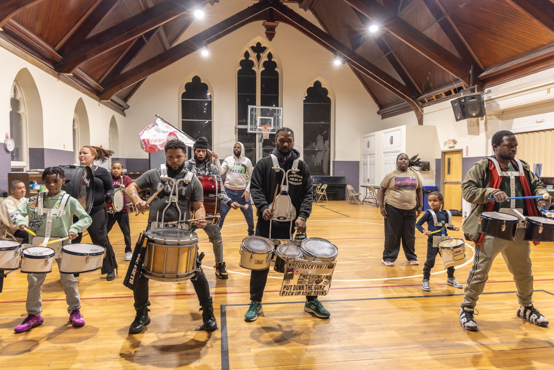 Drummers drumming