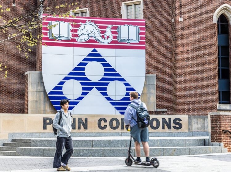 Students walking on Penn's campus