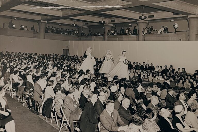 archival photo of a bridal fashion show