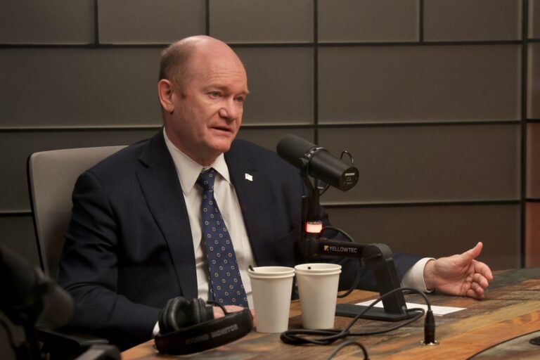 Chris Coons at WHYY studios