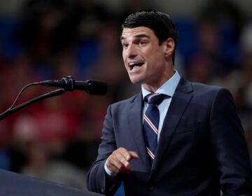 Rob Bresnahan speaks at a campaign rally for Republican presidential nominee former President Donald Trump, Aug. 17, 2024, in Wilkes-Barre, Pennsylvania.