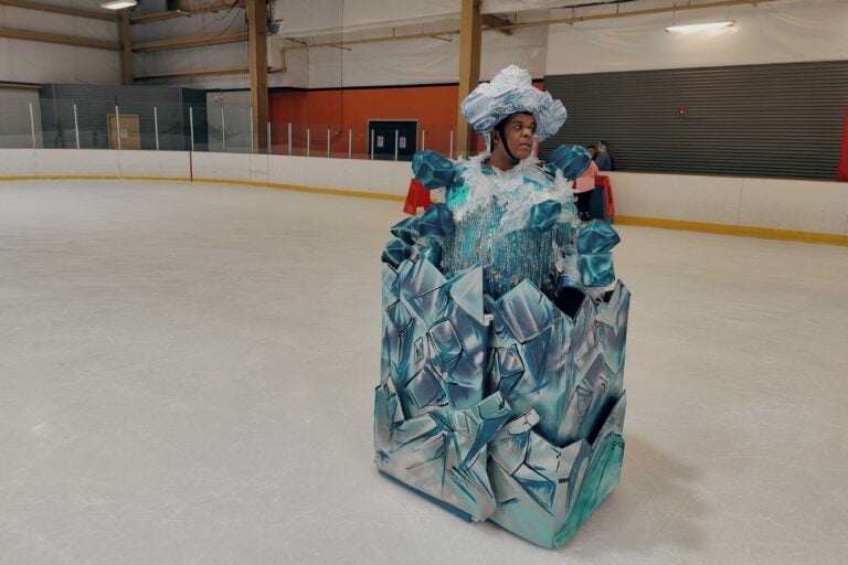 Rob Tucker dressed as a melting glacier