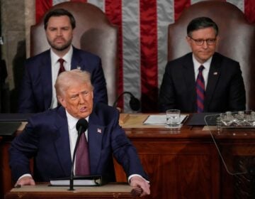 Donald Trump speaks at a joint address of Congress