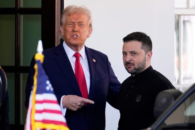 Donald Trump welcomes Ukraine President Volodymyr Zelenskyy at the White House