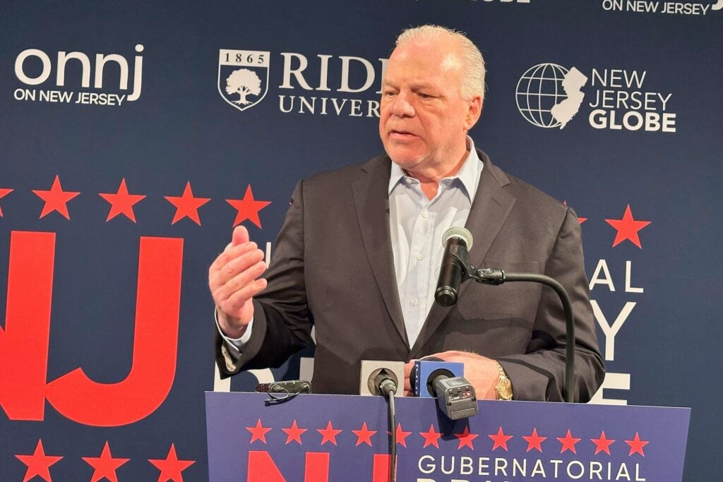 Steve Sweeney speaking at a podium