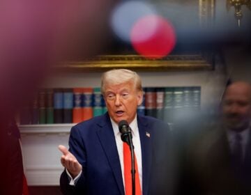 President Trump speaks in the Roosevelt Room