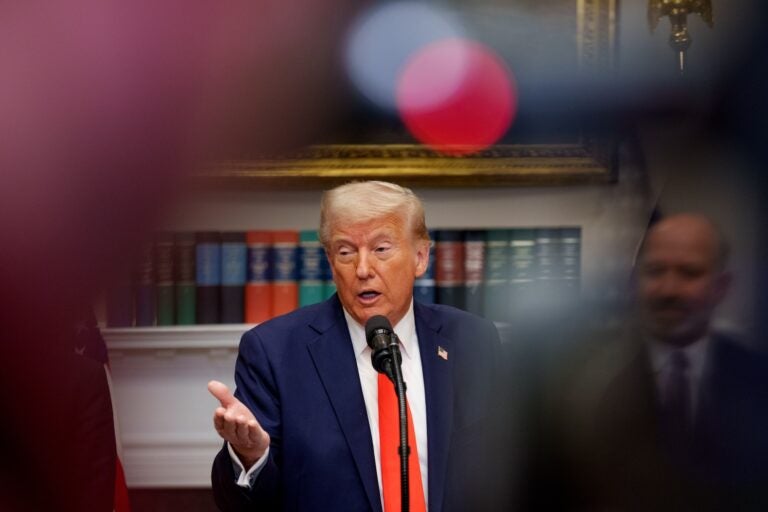 President Trump speaks in the Roosevelt Room