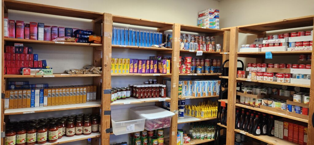 food in a large pantry