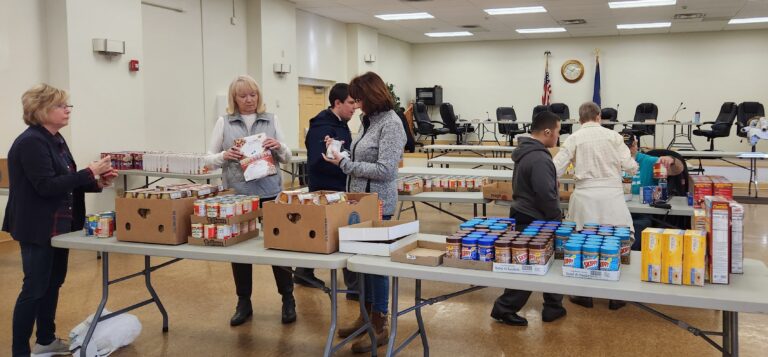 people at the food bank