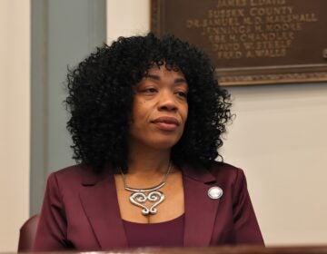 Delaware state Rep. Melissa Minor-Brown looks on