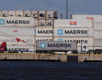 Shipping containers at the Port of Philadelphia