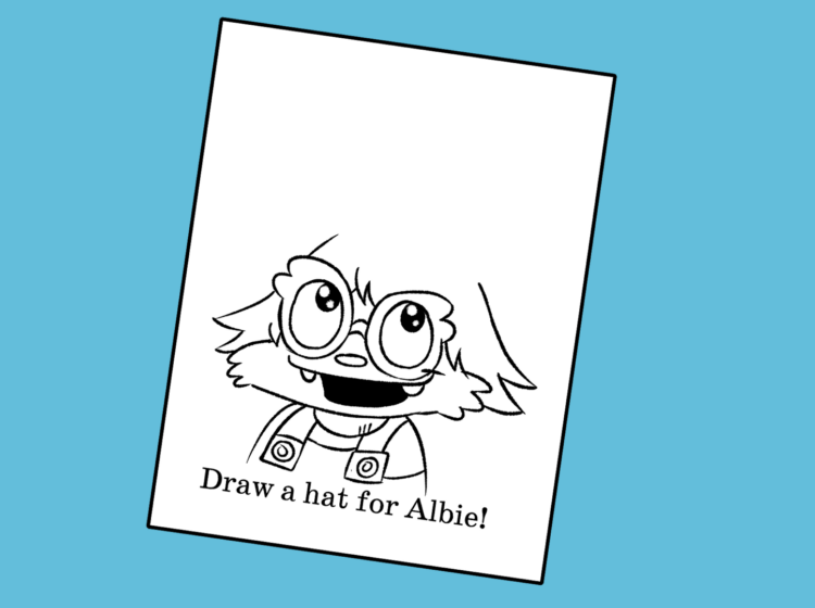 A coloring activity sheet on a light blue background.